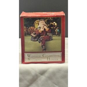 VINTAGE Windsor Collection Santa Claus Stocking Hanger Figurine Smoking Pipe